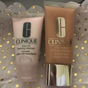 Clinique foundation and cleanser. Both brand new!